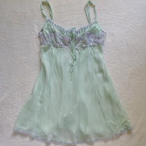 vintage victorias secret green & grey slip dress🤍